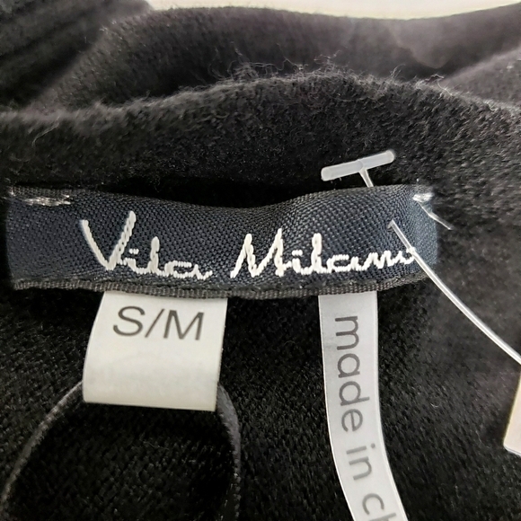 LUSH Vila Milano NWT Studded Black Poncho - Picture 11 of 12